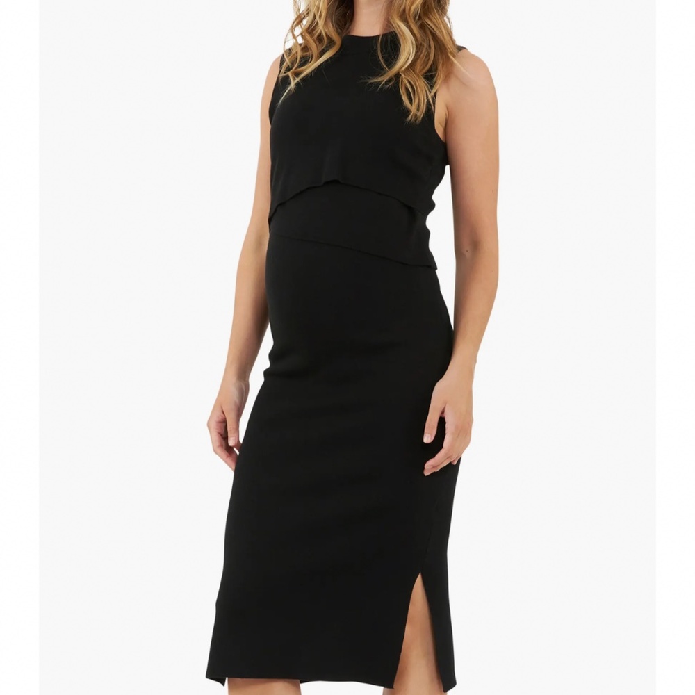 Layered Knit Nursing Dress Ripe Maternity